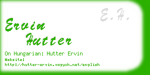 ervin hutter business card